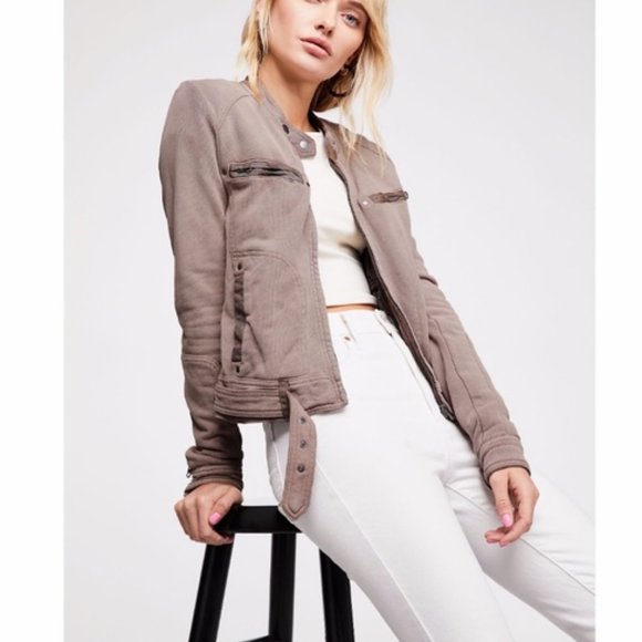 Free People Jackets & Blazers - Free People Ride by Knit Moto Jacket